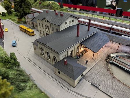 Rückansicht auf Bahnhof Leinefelde.