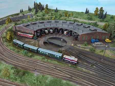 Unser 10-ständiger Lokschuppen am Bahnhof Leinefelde.